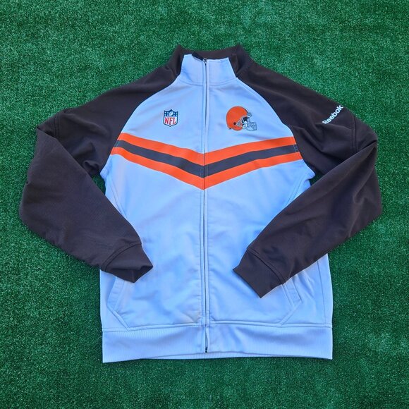 🏈🧡🤎Cleveland Browns full zip jacket Reebok NFL - Picture 1 of 5